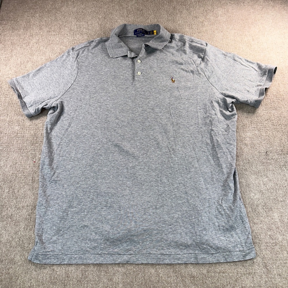 Polo Ralph Lauren Mens Classic Fit Short Sleeve Polo Shirt Gray XL 6356